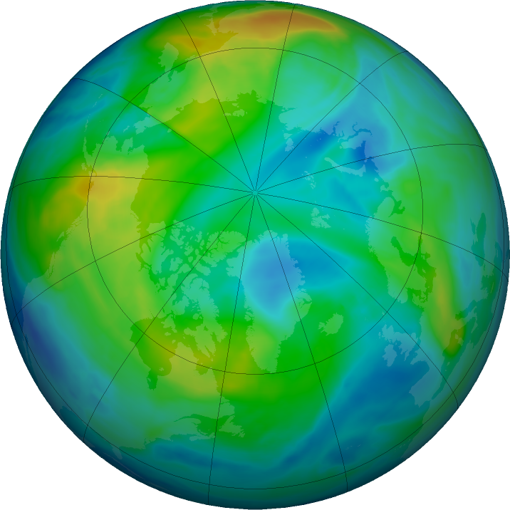 Arctic ozone map for 13 November 2017